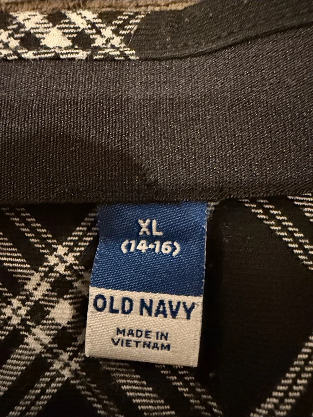 Old Navy Black & White Plaid A-Line Skirt